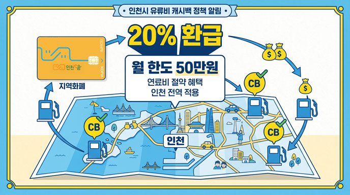 인천형 민생 추경 총정리 (최대 50만원 캐시백·주유비 400원 할인까지) 3 인천형 민생 추경 총정리 (최대 50만원 캐시백·주유비 400원 할인까지)